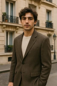 Lauren Ralph Lauren Blazer Mens 44L Herringbone Wool Sport Coat Classic Preppy - Picture 1 of 20