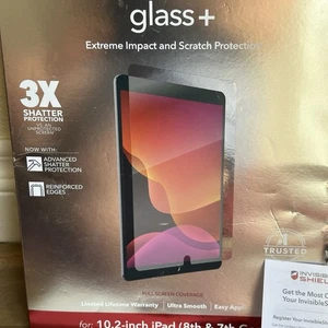 Invisible shield glass + for 10.2” iPad (8th &7th gen) OPEN BOX - Afbeelding 1 van 15