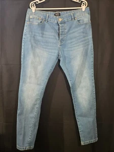 MAN BoohooMan Skinny Jeans Button Fly Men's TRUE 38x29 Regular Stretch - Picture 1 of 13