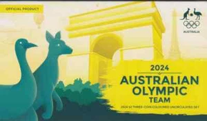 2024 $2 DOLLAR COLOURED UNC SET OF COINS AUSTRALIAN OLYMPIC TEAM - PARIS . M - Picture 1 of 6
