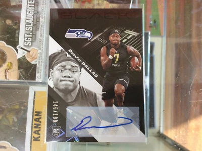 2020 Panini Black 182 DeeJay Dallas Rookie RC AUTO 145/199 Card - Image 1 of 2