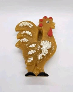 Soporte para correo colgador de pared de pollo gallo de vidrio vintage de mediados de siglo - Imagen 1 de 5