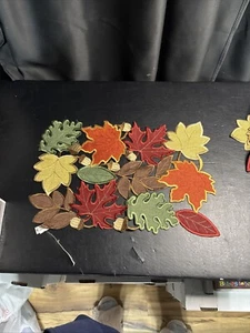 4 Harvest Season Leaf Cutout Placemats W/ Original Tags. Table Setting Kitchen - Picture 1 of 1