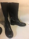 Ecco Leather Black Riding Style Harness Boot Tall Women Sz 38