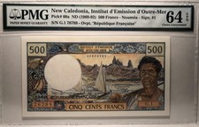 New Caledonia Institut d’Emission d’Outre-Mer Pick#60a 1969-92 500 Francs 64 EPQ