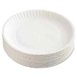 🔥Ajm Packaging Corp. Paper Plates 9" Diameter White 100/Pack 12 Packs/Carton🔥 - Picture 1 of 3