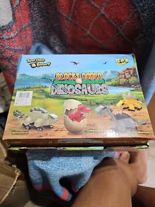 BLOCKS WORLD DINOSAURS - SET OF 12 EGGS CREATE YOUR OWN DINOSAURS - Picture 1 of 14