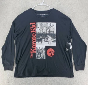 Karate Kid Chemistry Graphic T-Shirt Black Red Long Sleeve Crew men's 2XL NWT - Picture 1 of 7