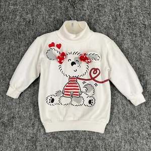 Vintage Pattycakes Girls Youth Puppy Sweatshirt 6 Turtleneck Made USA 1980s - Picture 1 of 13