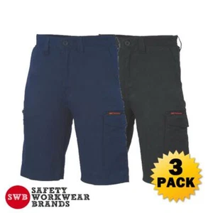 3 x DNC Workwear Mens Digga Cool Breeze Cotton Cargo Shorts Tradesman New 3351 - Picture 1 of 3