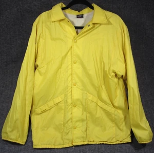Modern Woodmen of America Windbreaker Flannel Lined Jacket M Yellow 70s 80s USA - Picture 1 of 11