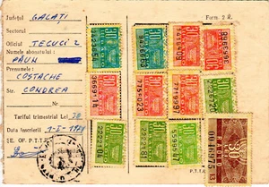 Rumänien, 70er Jahre, Radio Abo Karte - Einnahmen Steuermarken Aschenputtel - Bild 1 von 2