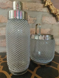 Shaker, Porta Ghiaccio Vetro Metallo A Rete VINTAGE BAR PUB  - Imagen 1 de 24
