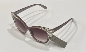 Womens Butterfly Rhinestones Oversized Fashion Sunglasses Mauve Frame - (13) - Picture 1 of 3