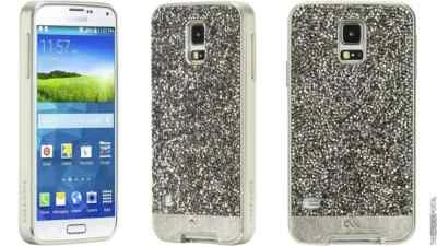 Casemate Brilliance Cristallo E Custodia IN Pelle per Samsung Galaxy S5 Argento - Immagine 1 di 4