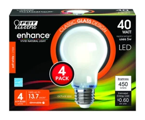 Feit Electric A1940/927CAFIL4 5W 450 Lumens 2700K Dimmable A19 LED Light Bulb - Picture 1 of 1