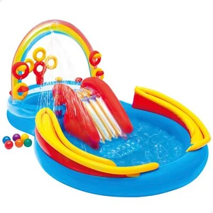 Multicolor Splash Pool with Water Slide Wading Pool Games for Kids 77 Gallons - Picture 1 of 7
