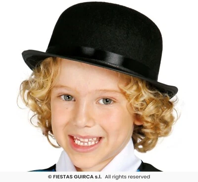Niños Negro Sombrero de Bowler Mago Victoriano Disfraz Vestido Elegante Fiesta Niños Foto 1 de 2
