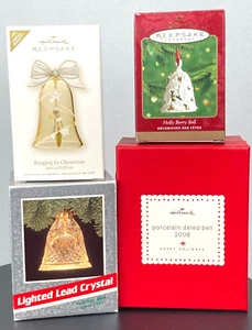 Set of 4, Hallmark, Holiday Bell Ornaments in original boxes - Picture 1 of 24