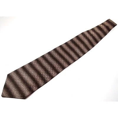 Corbata Croft & Barrow Para Hombre 100% Seda Hecha en EE. UU. 58" Marrón Negro Rayas De Colección Foto 1 de 3