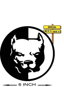 Pit Bull Dog Face Die Cut White 6.0" Decal Sticker p873 - Picture 1 of 1