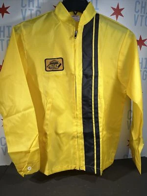 Chaqueta De Colección Gorra N Jac Amarillo Nylon/Negro Rayas de Carreras S/MFS Stor•PARCHE de Edad Foto 1 de 4