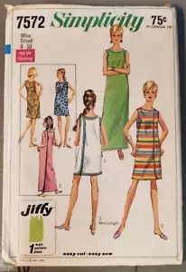 Vestito donna 1968 1 pezzo avvolgente tg: 8/10 Simplicty 7542 Busto: 32,5 Vintage Facile da Cucire - Foto 1 di 5