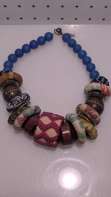 Lenora Dama Mixto Media Declaración Collar Grueso Arte Popular Boho Foto 1 de 4
