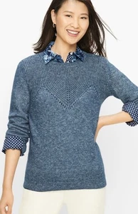 Talbots Shaker Stitch Pullover Damen L blau Pulli Rundhals klassisch adrett - Bild 1 von 10