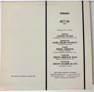 A BAROQUE TOUR OF EUROPE Vivaldi Telemann Corrette Bach Quantz vinyl MHS 820 - Picture 1 of 4