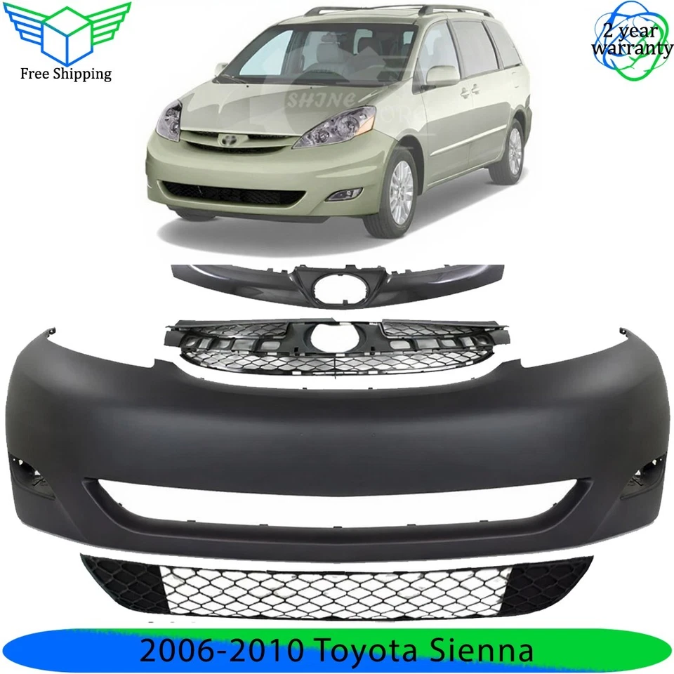 Front Bumper Cover Fascia & Grille Assembly Kit 2006-2010 Toyota Sienna Foto 1 de 4