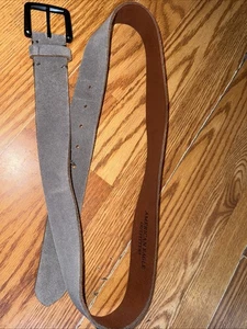 Vintage American Eagle Blue Gray Leather Belt 48” - Picture 1 of 5