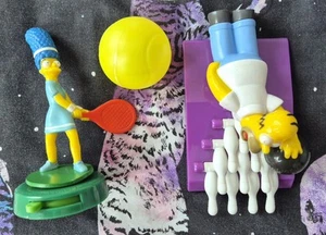 The Simpsons Sports KFC Toys Homer Bowling & Marge Tennis - Picture 1 of 5