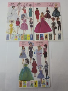 11.5” Lot Of 3 Patterns Outfits For Barbie Sized Fashion Dolls Vogue Craft #op19 - Picture 1 of 7
