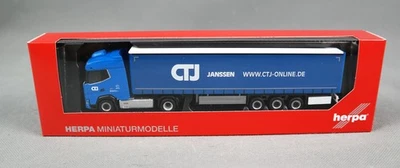 HERPA 318495 H0,1:87 DAF XG Gardinenplanen-Sattelzug "CTJ" (NRW) NEUWARE! - Bild 1 von 2