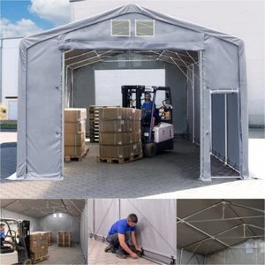 Lagerzelt 3x6-8x16 Zelthalle mit HOCHZIEHTOR - PVC 850 N - Wasserdicht - Bild 1 von 9