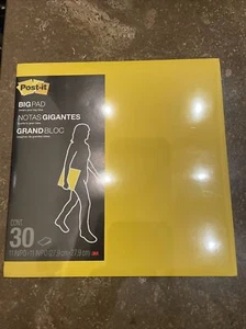 3M Post-it Big Pad Sticky Note 11" x 11" 30 Unruled Sheets Bright Yellow BP11Y - Picture 1 of 2
