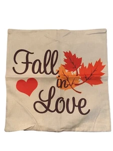 Juego de 4 fundas de almohada Fall In Love Leaf tela tejida con cremallera cuadrada nueva con etiquetas 17 pulgadas - Imagen 1 de 5