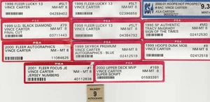 11 etiquetas RC 1998-2001 Vince Carter/Tracy McGrady PSA/BSA/BGS + 1 reenvío automático - Imagen 1 de 1
