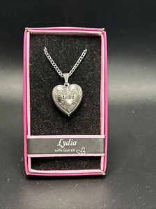 Heart Picture Locket With Love Necklace 16-18" Chain Lydia - Picture 1 of 2