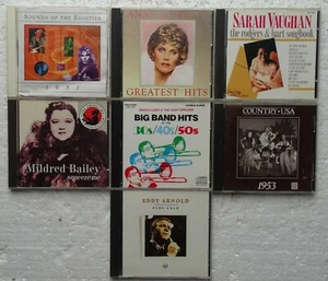 7 Music CD's - Anne Murray,Sarah Vaughn,Eddy Arnold,Big Bands,Mildred Bailey,etc - Picture 1 of 2