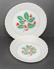 Termocrisa Mexico Vintage White Milk Glass Holly & Berry Bowl And Plate