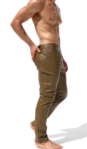 RUFSKIN Slim-Fit Straight-Leg Pants BRUNO Premium Leatherette Pant in Olive - Picture 1 of 7