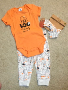 Chick Pea Baby Girls Halloween Outfit 3 Piece Romper Pants Headpiece 3-6 Months - Picture 1 of 3