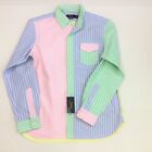 Polo Ralph Lauren Men Striped Classic Fit Color-Block Oxford Fun Shirt