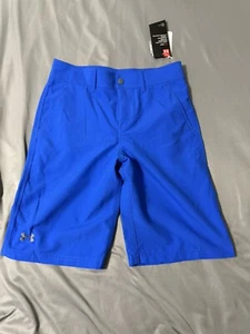 Under Armour Heat Gear Golfshorts Jungen Jugend 14 blau lockere Passform Chino neu mit Etikett - Bild 1 von 5