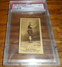 1887 N172 Old Judge Baseball Card John SOWDERS Kansas City Cowboy PSA 5 Centered