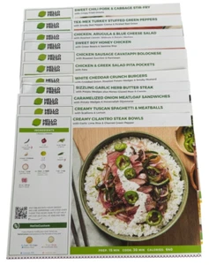 Lote de 11 tarjetas de recetas Hello Fresh pollo cerdo carne pavo ideas fáciles de cena en casa - Imagen 1 de 13