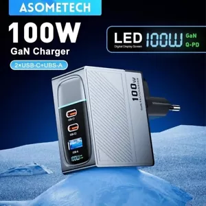 100W GaN Multiport Fast Charger QC4.0 PD 3 Pin UK Travel Adapter Type C US/EU/AU - Picture 1 of 13