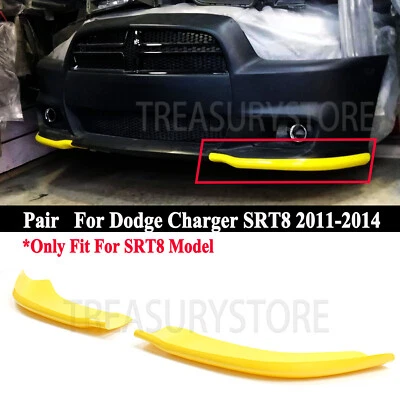 Protetor de lábio amarelo para Dodge Charger SRT8 11-2014 para-choque dianteiro divisor de lábios - Imagem 1 de 4